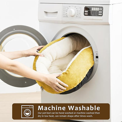 Love's cabin Donut Pet Bed Mat 30in, Yellow,