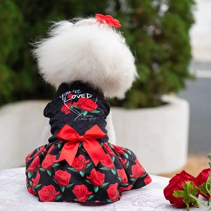 CuteBone You're Loved Rose Dress Velvet for Small CVA12L-D