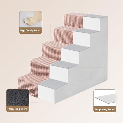 EHEYCIGA Dog Stairs for High Bed 22.5”H 5-Step Dog