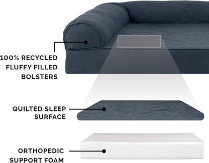 Furhaven Orthopedic Dog Bed for Large Dogs w/ Removable Bolsters & Washable Cover 125 lbs