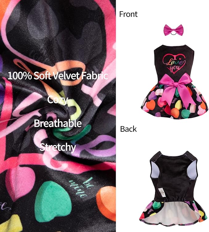 CuteBone I Love U Dress Velvet for Small CVA11S-D