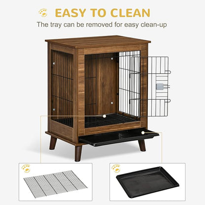 PawHut Dog Crate Furniture End Table Pet Kennel with Lockable Doors