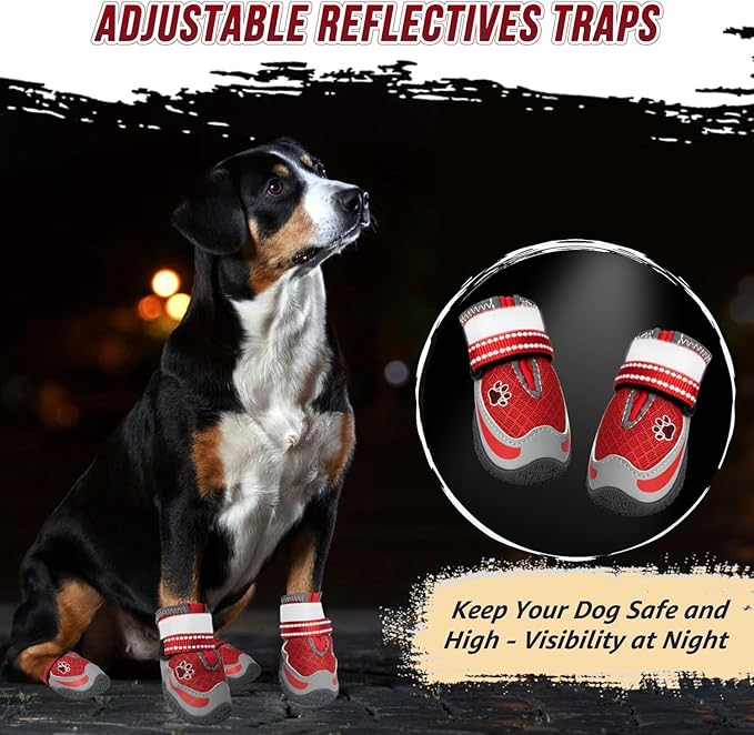 Lukovee Dog Shoes for Large Small Medium Dogs 7)
