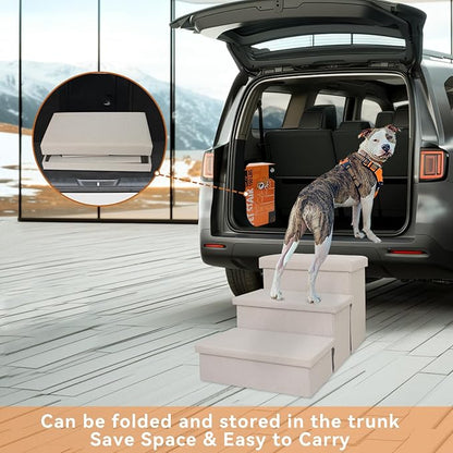 Dog Stairs 17.5"H, Folding 200 lbs 3 Steps