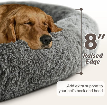 Syalife Shaggy Plush Calming Dog Couch Bed Pet Protector Cover(55"x43"x8", Light