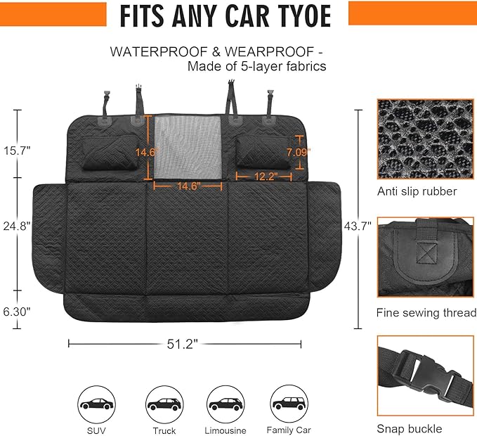 Back Seat Extender for Dogs 330lb, Waterproof