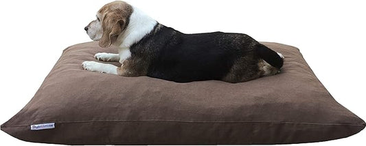 Dogbed4less Do It Yourself DIY Pet Bed Pillow Duvet Denim Cover + Waterproof Internal case for Dog/Cat at Large 48"X29" Brown Color