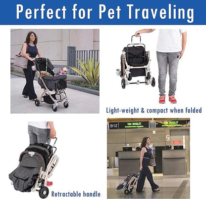 Pet Rover Lite Premium Light-Weight Dog/Cat/Pet Stroller Travel 2nd-Gen.)