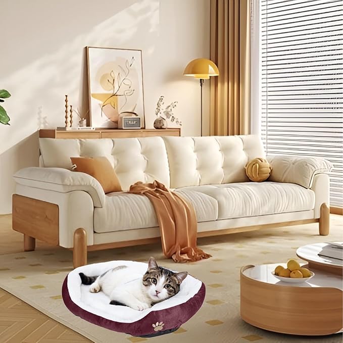 ShellKingdom Medium Dog Bed 35lbs, 23.62 19.68INCH (Wine