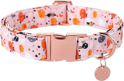 Halloween Dog Collar with Metal Buckle Gift Pumpkin