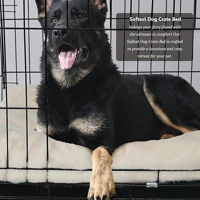 nononfish Large Dog Crate Pads 48 x 30 Washable with Anti-Slip Bottom fit Metal Dog Crates or Kennel 48inch Kennel