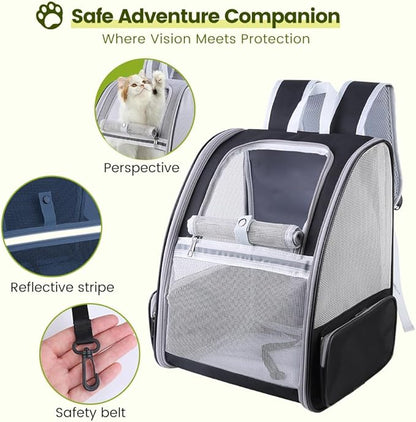 Inspack Cat Carrier, Dog Cat Backpack Carrier for Small Dog Cat, Traveler Bubble Backpack Dog Cat Bag, Breathable Cat Travel Bag Carrier, Foldable Wide View Pet Carriers Backpacks for Hiking, Outdoor