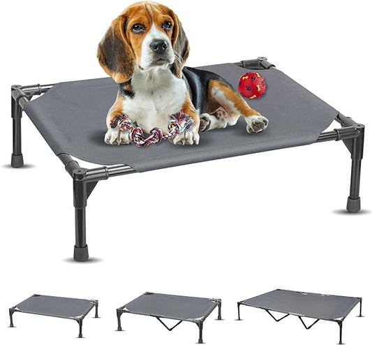 Elevated Dog Bed Raised Dog Bed Cot Bed Small Medium Large Dogs Outdoor Cooling Dog Bed Pet Cat Bed Breathable Mesh Washable (Medium 32''L x 25''W)