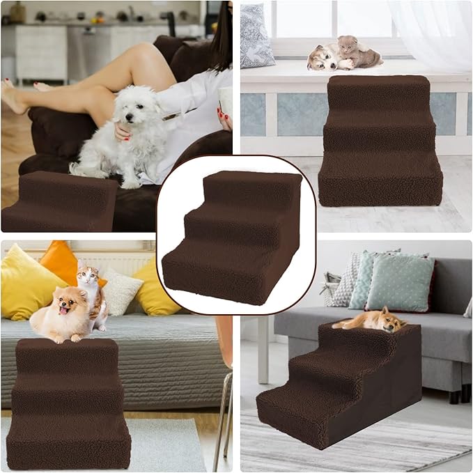 Topmart Plastic Dog Stairs Steps for Small Dogs & Cats 3 Tiers