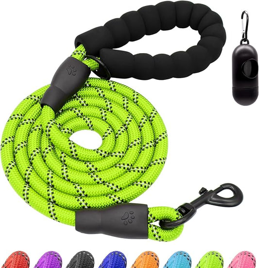 Dog Leash Heavy Duty 4/5/6FT Reflective 4'*1/2'', Green