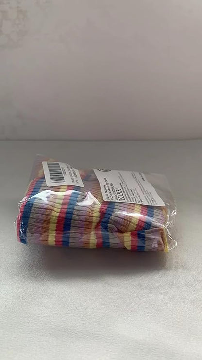 Small Medium Dog Clothes Rainbow Striped Dog Shirts Stretchable Long Sleeve Cat T-Shirt Pet Outfits for Chihuahua Yorkie Teddy (Yellow Edge