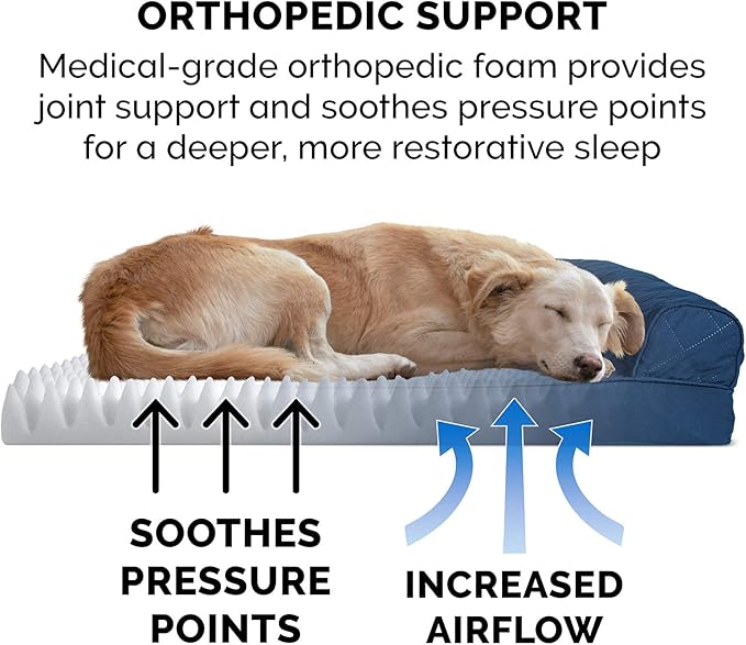 Furhaven Orthopedic Dog Bed for Medium/Small Dogs w/ Removable Bolsters & Washable Cover 35 lbs
