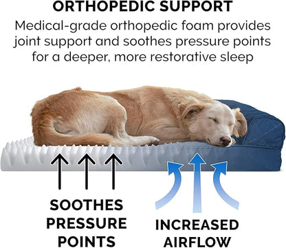 Furhaven Orthopedic Dog Bed for Medium/Small Dogs w/ Removable Bolsters & Washable Cover 35 lbs