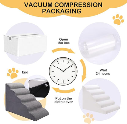 Dog Stairs for Bed 5-Step Dog 24" High