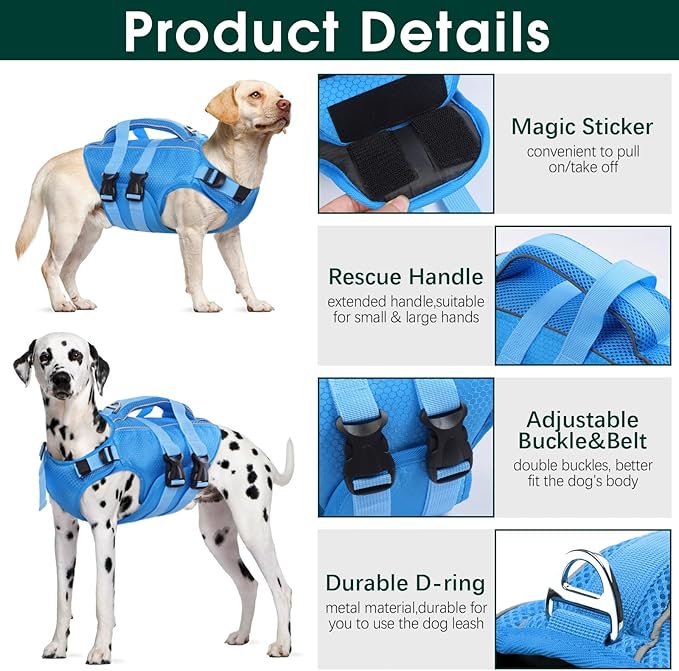 Kuoser Dog Life Jacket High Flotation