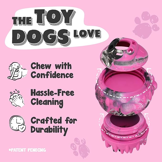 4-In-1 Interactive Frozen Dog Toy Treat - Dog Freezer Toy and Fillable Dog Toys - Perfect for Mental Stimulation, Reducing Separation Anxiety & Interactive Playtime with Dog Treat Makers & Slow Feeder