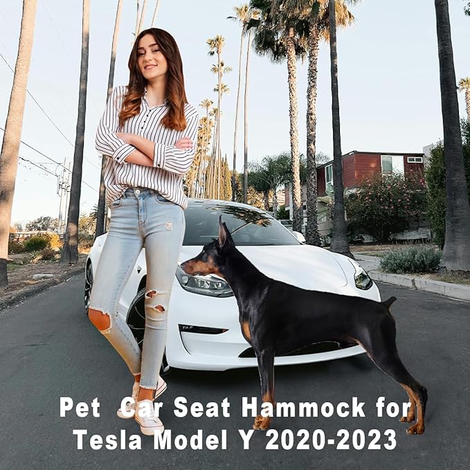 Upgraded Anti Sagging Dog Car Back Seat Covers for Tesla Model Y (2020-2023) 100% Waterproof