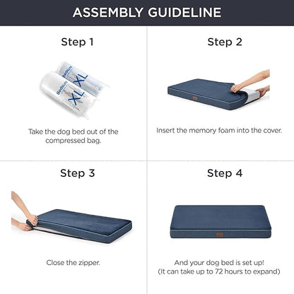 Bedsure Memory Foam Dog Bed for Large Dogs