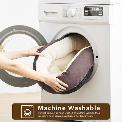 Love's cabin Round Donut Cat and Dog Cushion Bed 20in Pet