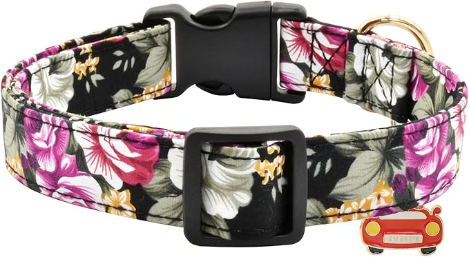 Flower Patterns Dog Collar with Accessories