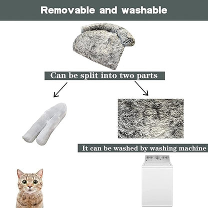 Calming Dogs/Cats Bed Fluffy Plush Dogs/Cats Mat for Furniture Protector with Waterproof Lining