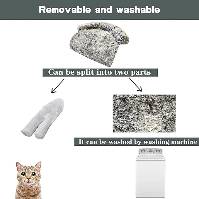 Calming Dogs/Cats Bed Fluffy Plush Dogs/Cats Mat for Furniture Protector with Waterproof Lining