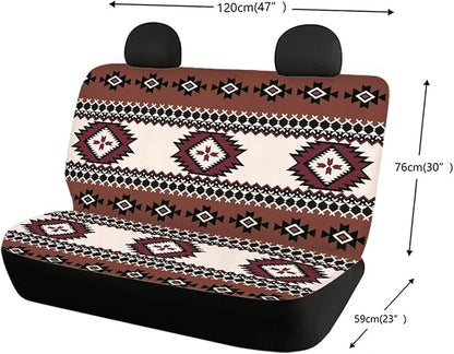 WELLFLYHOM Aztec Bench Seat Covers for Trucks Cars Suvs Southwest Indian Baja Universal Saddle Blanket Seat Covers
