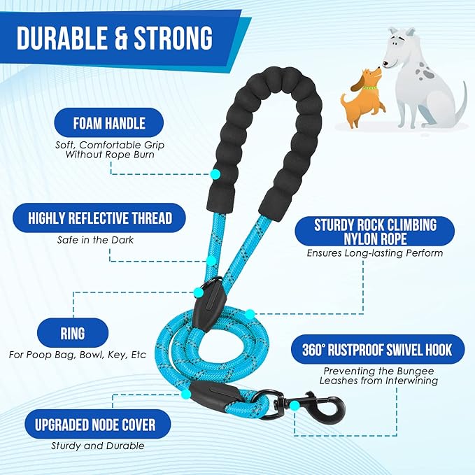 Lukovee Double Dog Leash 360° Swivel