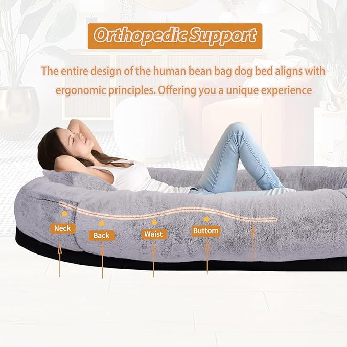 NESTROAD Human Dog Bed for People and Pets 71"x45"x14" Human