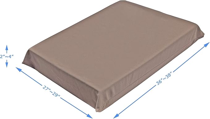 Waterproof Soft and Durable Brown Elastic Machine-Washable Medium Size Dog Bed Cover (39"x30")