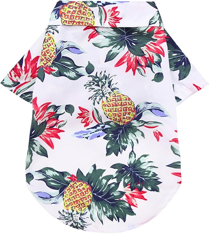 Dog Hawaiian Shirt Hawaii Style Summer Dog Clothes Boy Girl Breathable Cool Costume Beach Seaside Sweatshirt for Small Puppy Polo T-Shirt Pet Outfit