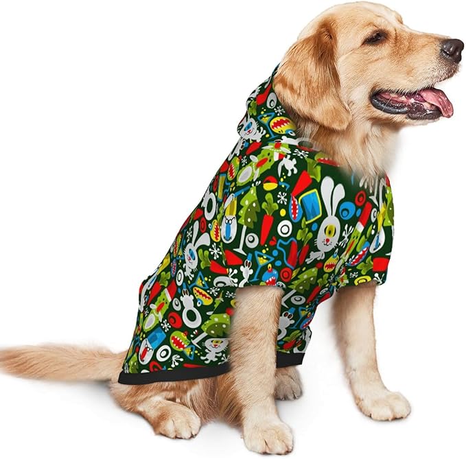 Christmas Green Monster Dog Hoodie Cute Cow Black