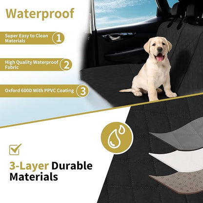 Easy-Going Waterproof Back Seat Extender for Dogs (53"x48", Black)