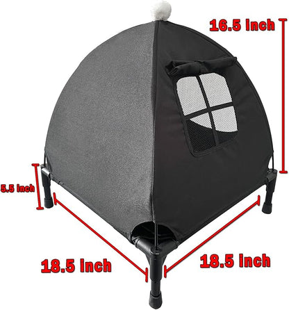 Love&go Elevated Dog Bed with Metal Frame (Small-18.5x18.5x5.5 inch,