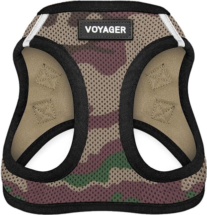 Voyager Step-in Air Dog Harness - All Weather Mesh Step in Vest Harness for Small and Medium Dogs and Cats by Best Pet Supplies - Harness (Army/Black Trim), M (Chest: 16-18")