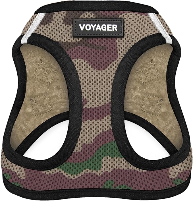 Voyager Step-in Air Dog Harness - All Weather Mesh Step in Vest Harness for Small and Medium Dogs by Best Pet Supplies - Harness (Army/Black Trim), XXX-Small