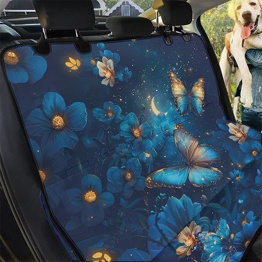 AFPANQZ Blue Butterfly Dog Cat Seat Cover