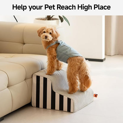MEWOOFUN Dog Stairs for Small Dogs 2-Tier Dog 50lbs Small