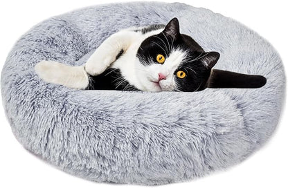 Aurako Cat Bed Dog Bed Round Cushion Pet 20" Light