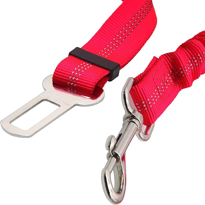 2 Dog Car Harness Seatbelt Seat Belt Leash Travel Accessories Bungee Anti Shock Pet Cat Adjustable Lead Clip Safety Seats Belts Red