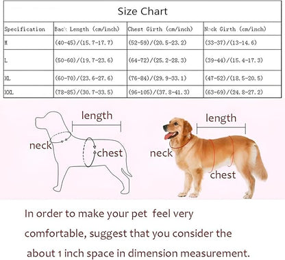 NACOCO Large Dog Raincoat Adjustable Pet Water Proof Clothes Lightweight Rain Jacket Poncho Hoodies with Strip Reflective (M