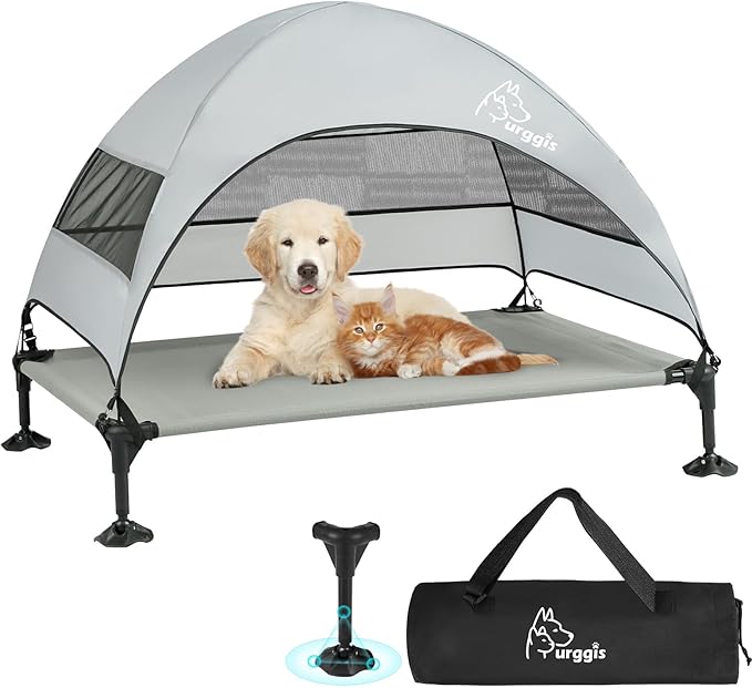 Upgraded Elevated Dog Bed with Canopy