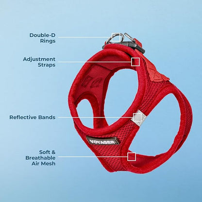 Voyager Step-in Air Dog Harness - All Weather Mesh Step in Vest Harness for Small and Medium Dogs and Cats by Best Pet Supplies - Harness (Red), XL (Chest: 20.5-23")