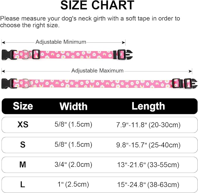 Adjustable Dog Collar with Patterns