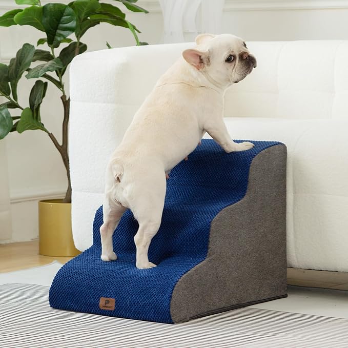 Pettycare Dog Stairs Ramp for High Beds and Couch 2 Steps,Navy